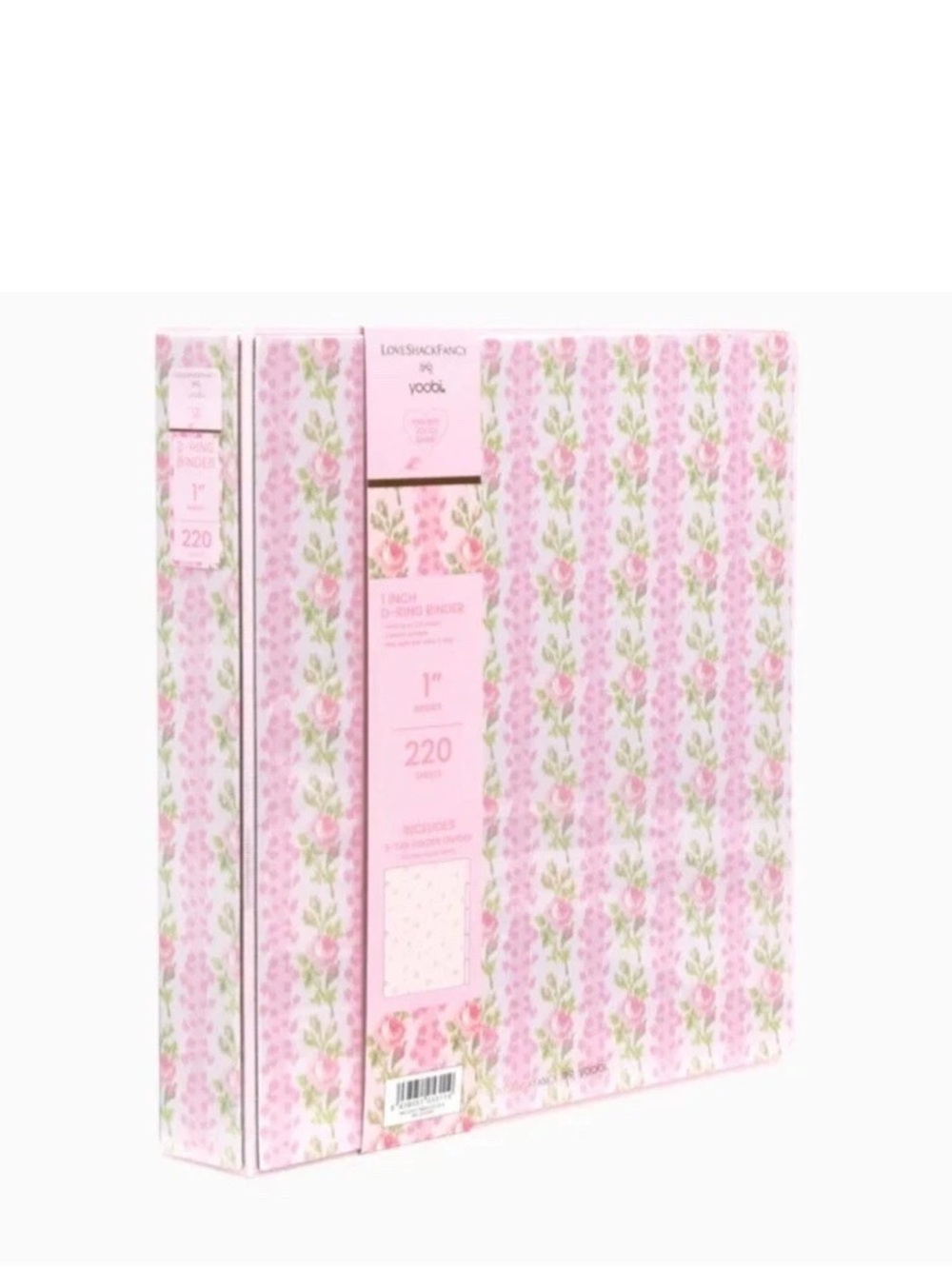 LoveShackFancyxTarget Blooming Heirloom 1" Binder and 5-Tab Dividers Strawberry